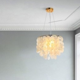 モダンなホワイトシェル天井照明器具ペンダントライトシャンデリア