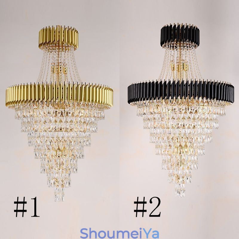 モダンなクリスタルペンダントライト円錐形天井ランプ