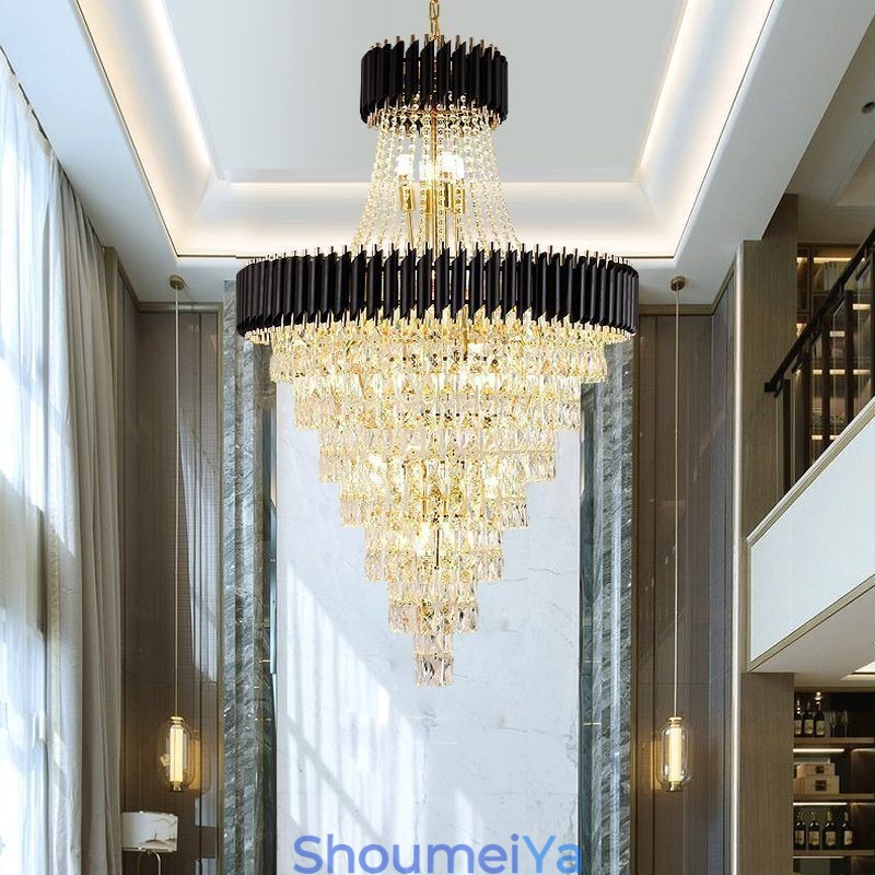 モダンなクリスタルペンダントライト円錐形天井ランプ