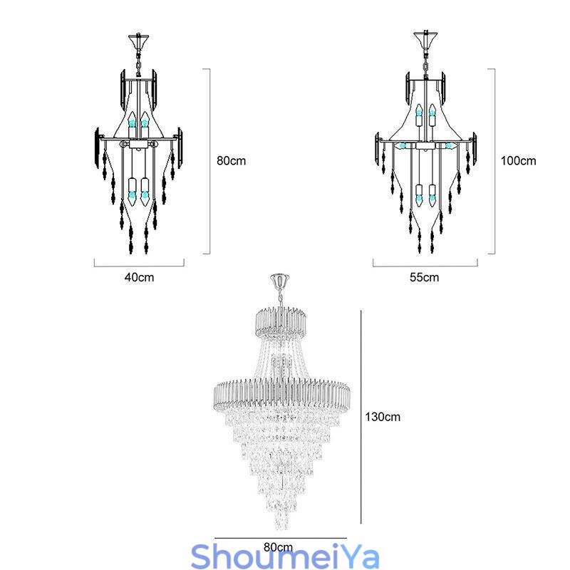 モダンなクリスタルペンダントライト円錐形天井ランプ