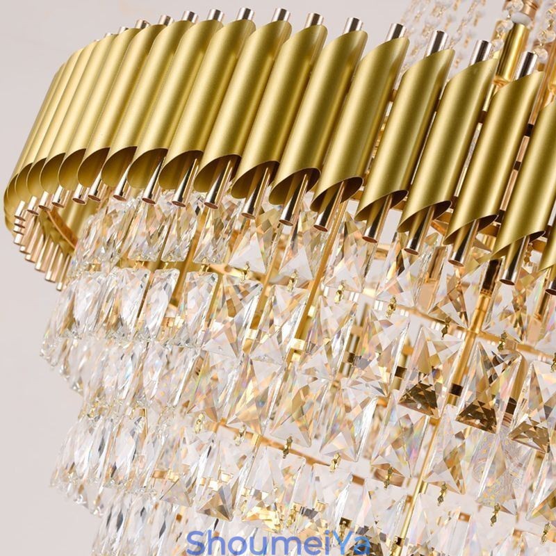 モダンなクリスタルペンダントライト円錐形天井ランプ