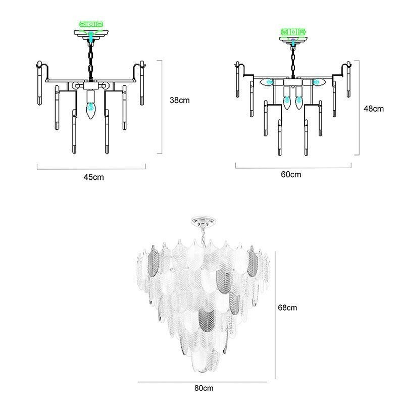 クリスタルエレガントリーフペンダントライト天井ペンダントライト