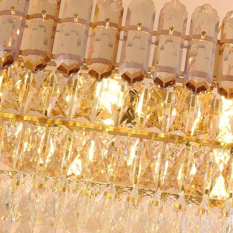 モダンなクリスタルペンダントライト 高級オーバル天井ライト