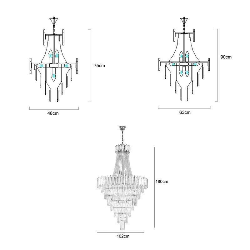 ゴージャスなペンダントライト クリスタル天井照明器具