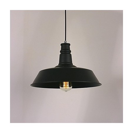 円形のランプシェードが特徴のブラックモダンペンダントライト