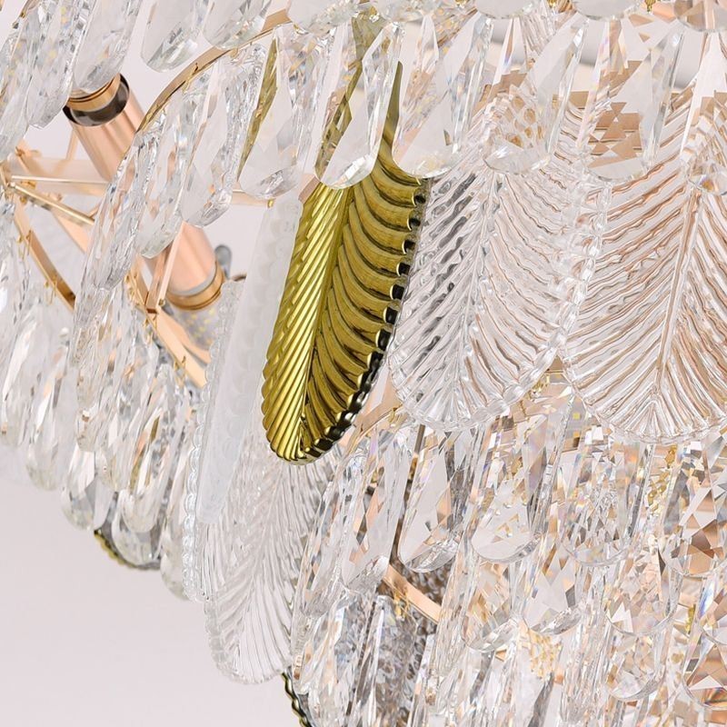 豪華なリーフペンダントライトクリスタル天井照明器具