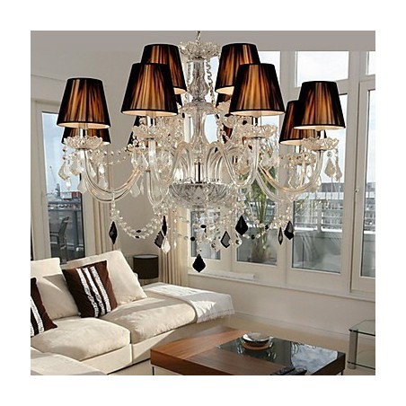 エレガントなクリスタルシャンデリア（12 個のライト付き）