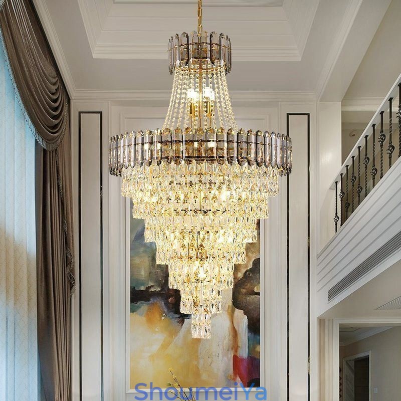 円錐形のクリスタルペンダントライト エレガントな吊り下げライト