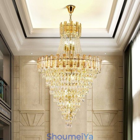 モダンでエレガントなクリスタルペンダントライト円錐形の吊り下げライト