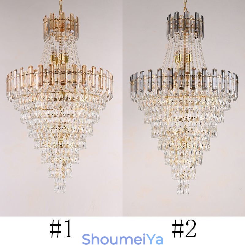 モダンでエレガントなクリスタルペンダントライト円錐形の吊り下げライト