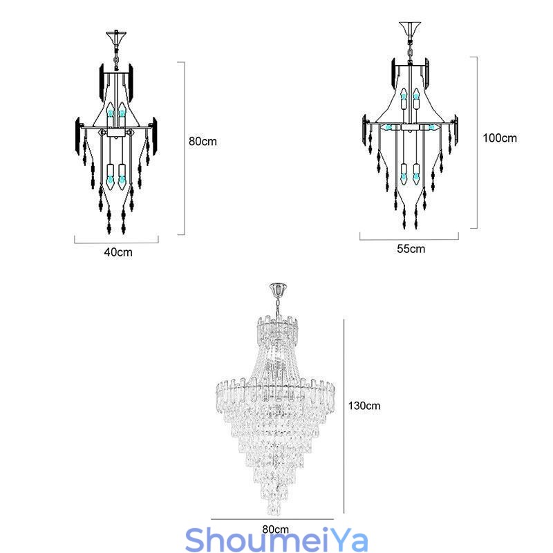 モダンでエレガントなクリスタルペンダントライト円錐形の吊り下げライト