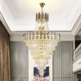 モダンでエレガントなクリスタルペンダントライト円錐形の吊り下げライト