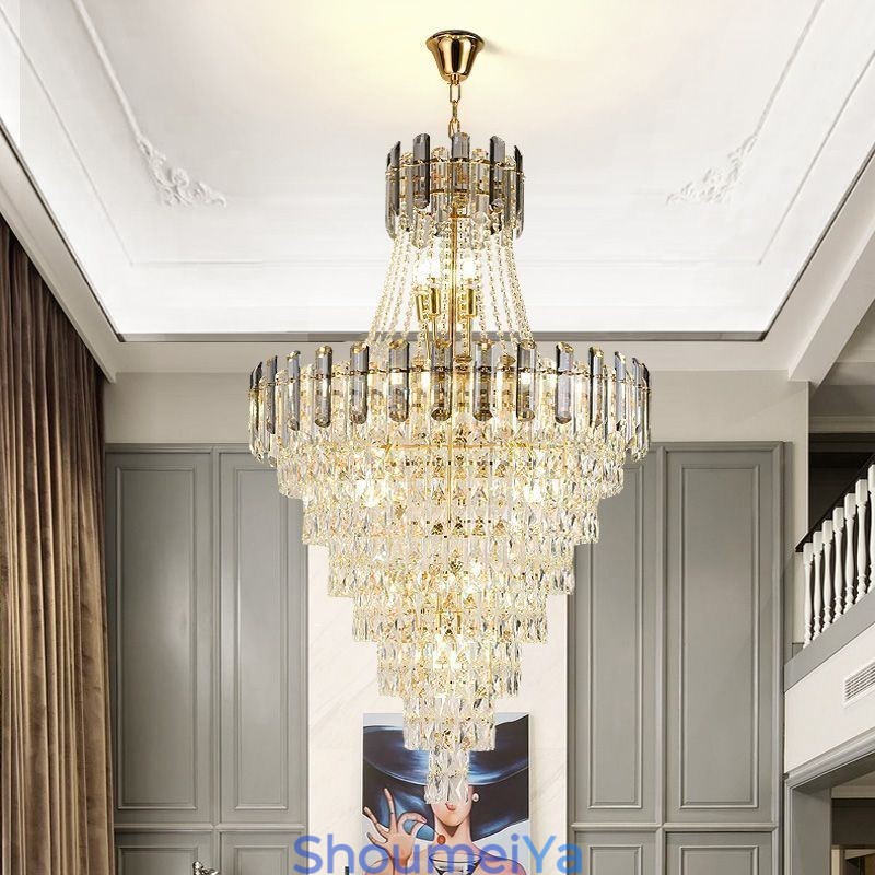 モダンでエレガントなクリスタルペンダントライト円錐形の吊り下げライト