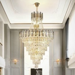 モダンでエレガントなクリスタルペンダントライト円錐形の吊り下げライト