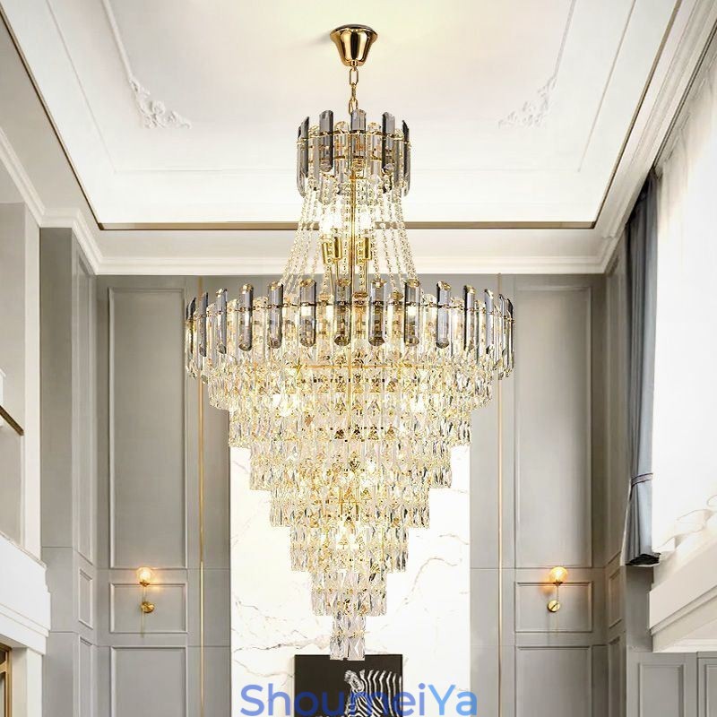 モダンでエレガントなクリスタルペンダントライト円錐形の吊り下げライト