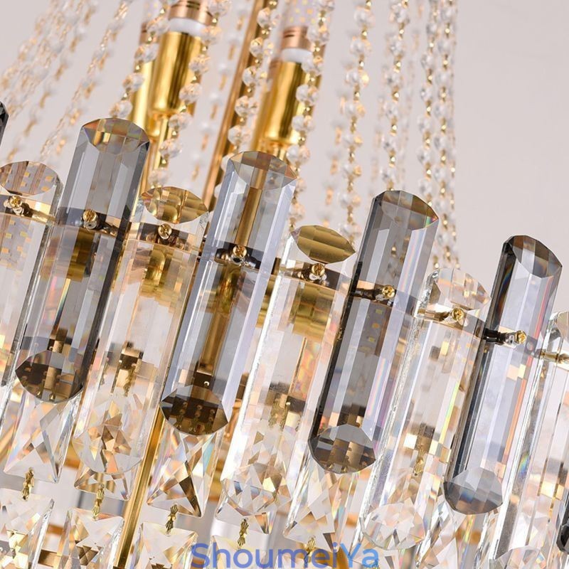 モダンでエレガントなクリスタルペンダントライト円錐形の吊り下げライト