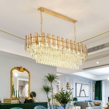 モダンなクリスタルペンダントライト 楕円形天井照明器具