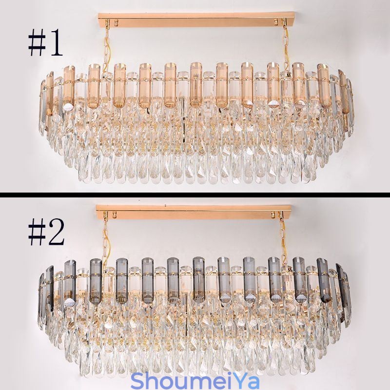 モダンなクリスタルペンダントライト 楕円形天井照明器具