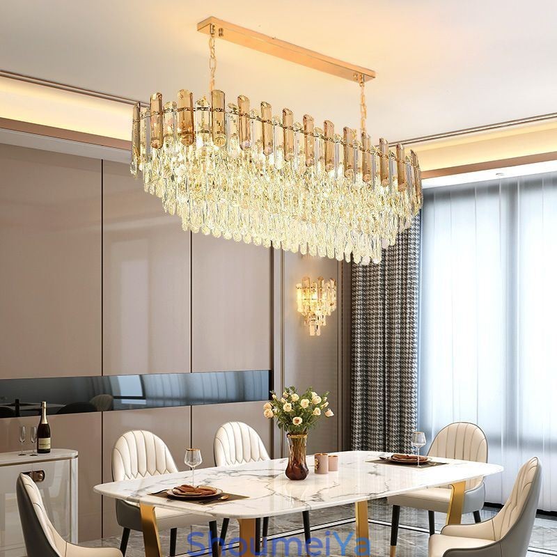 モダンなクリスタルペンダントライト 楕円形天井照明器具