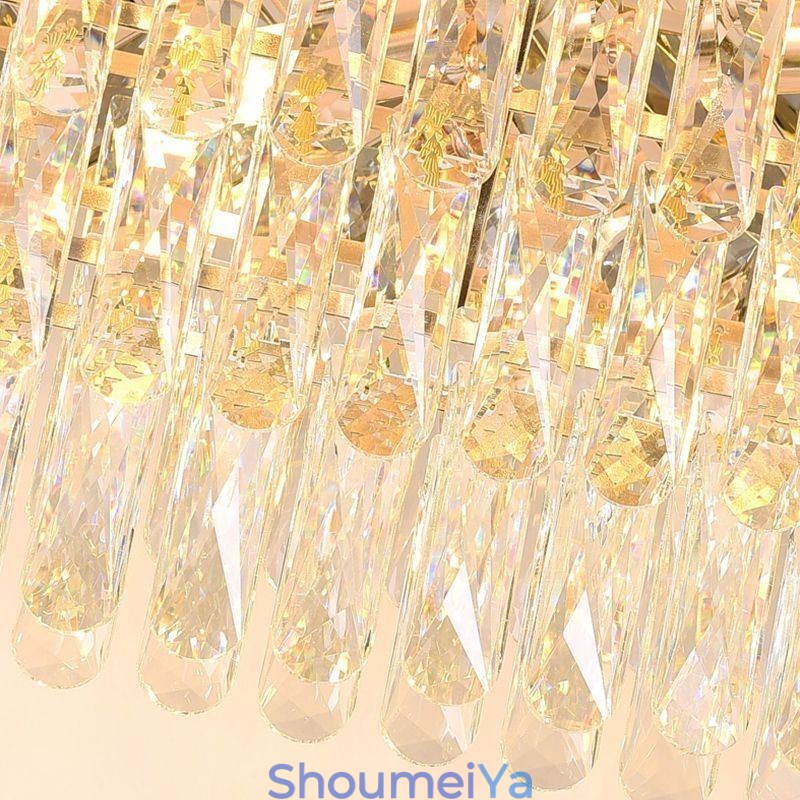 モダンなクリスタルペンダントライト 楕円形天井照明器具