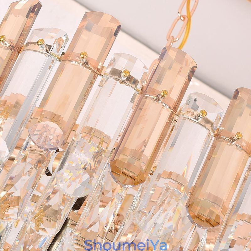 モダンなクリスタルペンダントライト 楕円形天井照明器具