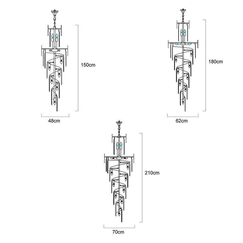 ヨーロピアンペンダントライト クリスタル吊り下げライト 階段玄関
