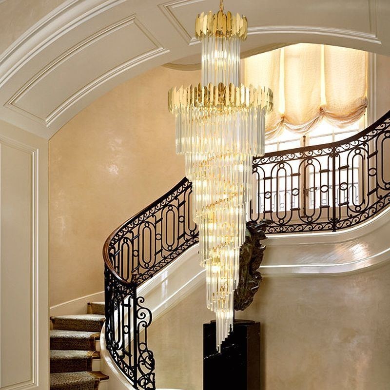ヨーロピアンペンダントライト クリスタル吊り下げライト 階段玄関