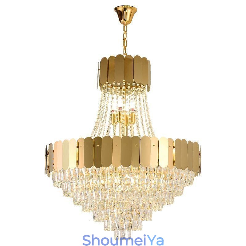 モダン クリスタル ゴールド K9 吊り下げペンダント シーリング ライト