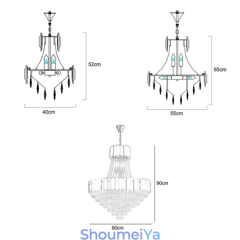 モダン クリスタル ゴールド K9 吊り下げペンダント シーリング ライト