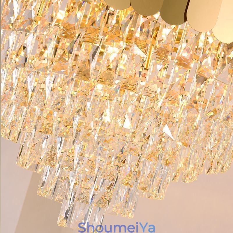 モダン クリスタル ゴールド K9 吊り下げペンダント シーリング ライト