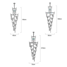 ヨーロッパのクリスタル高天井ペンダントライト階段