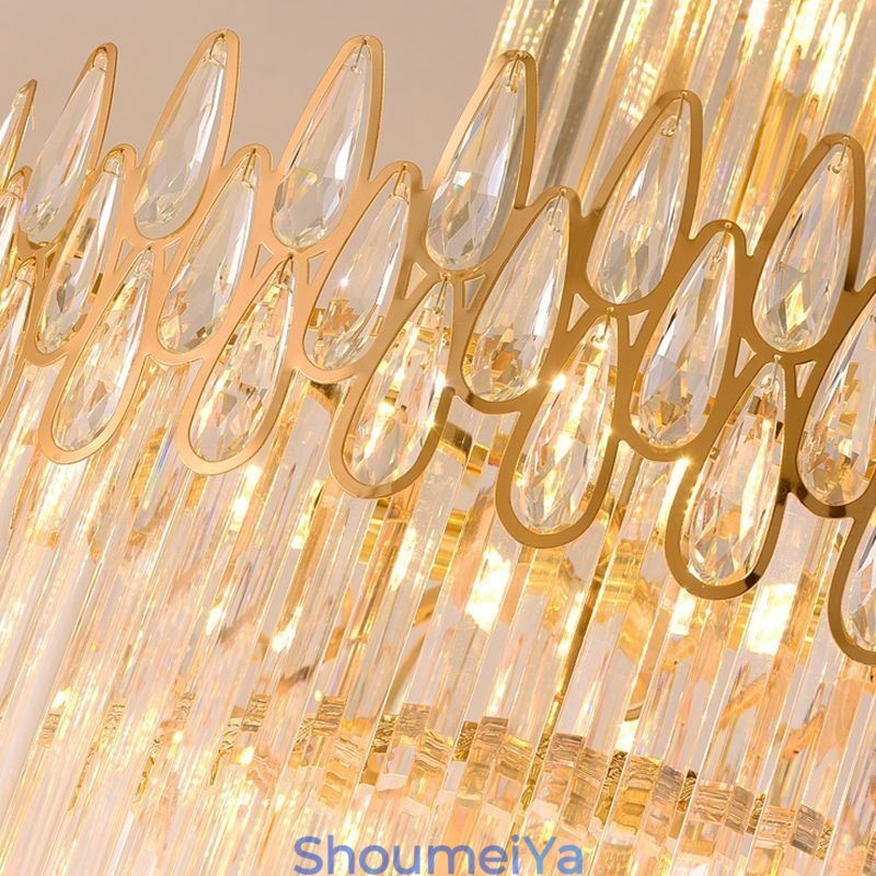 ヨーロッパのクリスタル高天井ペンダントライト階段