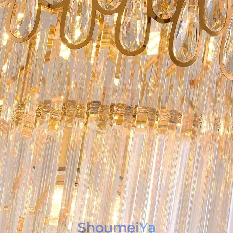 ヨーロッパのクリスタル高天井ペンダントライト階段