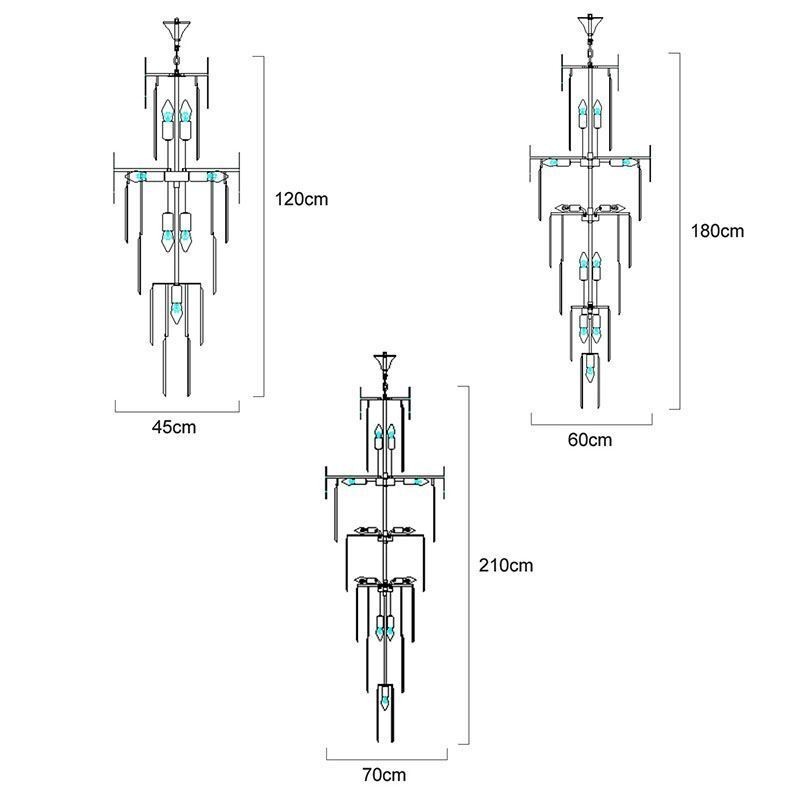 モダンで素晴らしい高天井ペンダントライト階段