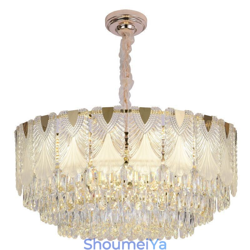 クリスタルペンダントライト レースラウンド天井照明器具