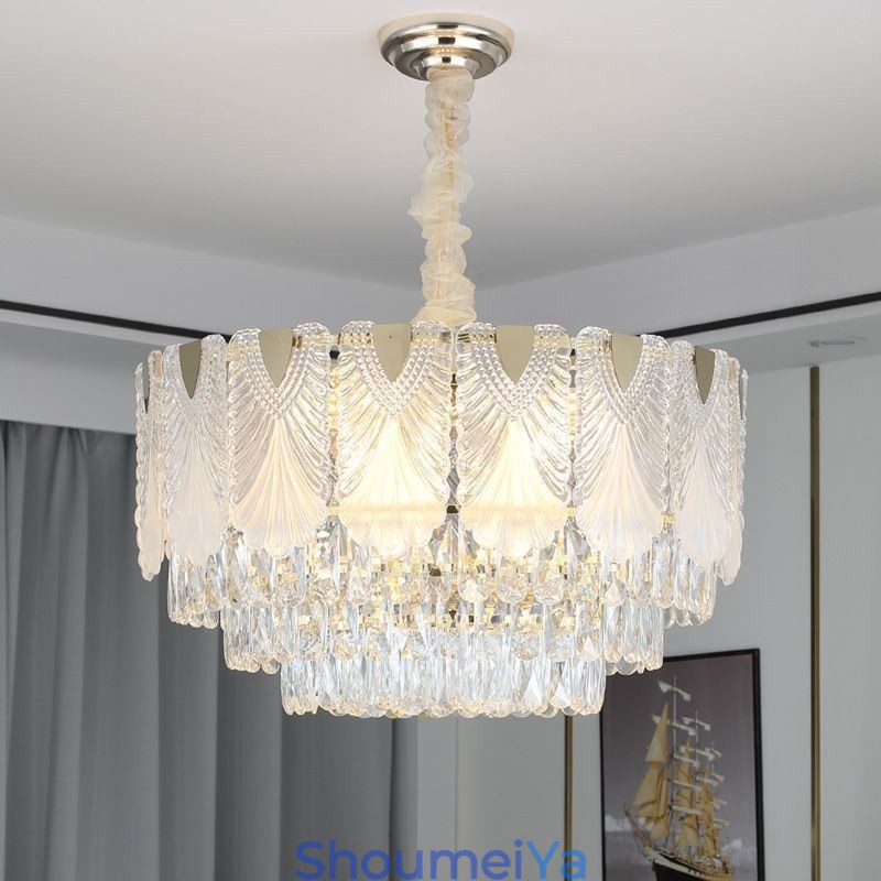 クリスタルペンダントライト レースラウンド天井照明器具