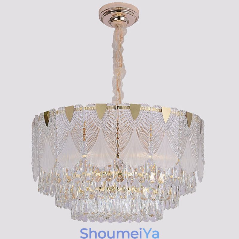 クリスタルペンダントライト レースラウンド天井照明器具