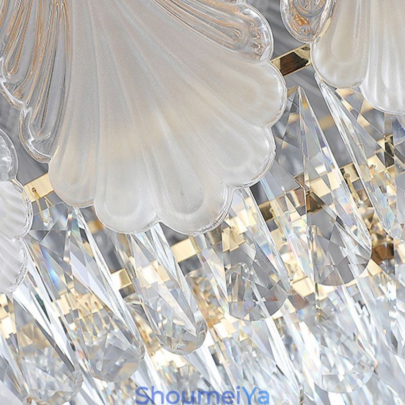 クリスタルペンダントライト レースラウンド天井照明器具