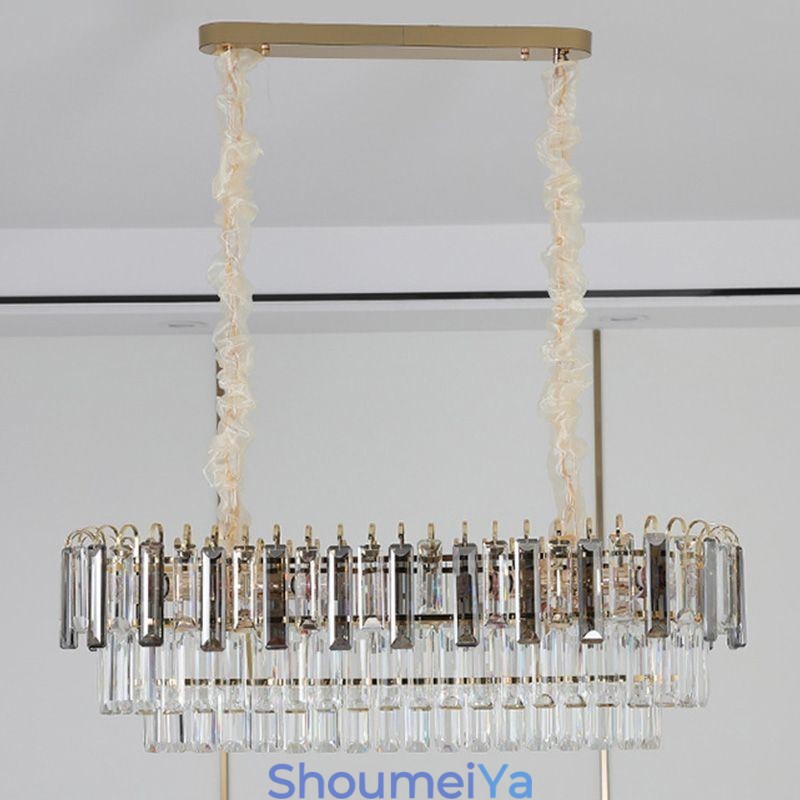 長方形ペンダントライト クリスタル天井照明器具