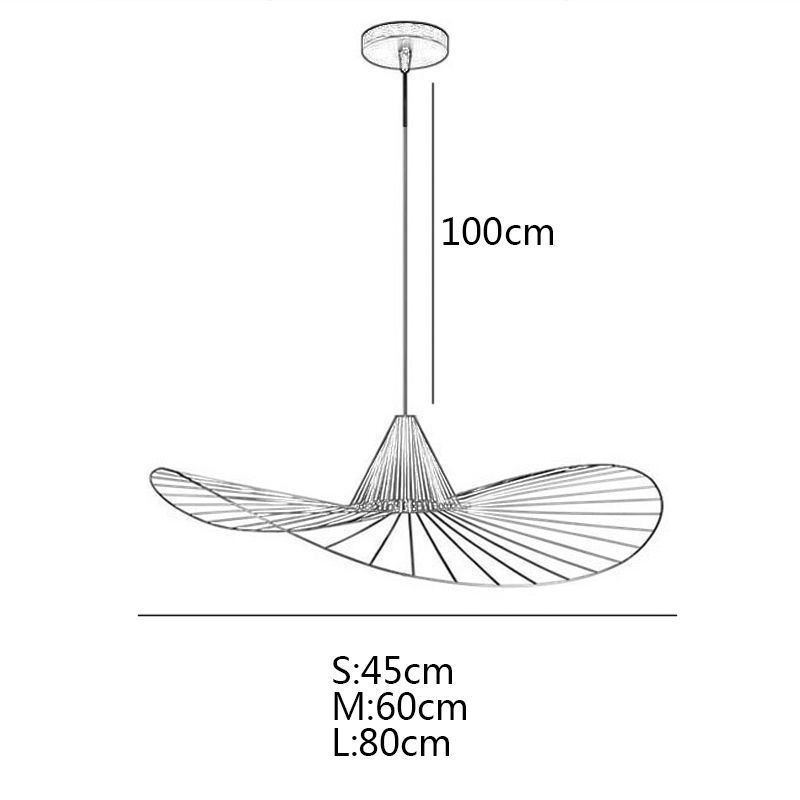 アイアンペンダントライト シンプル麦わら帽子ランプ 1灯