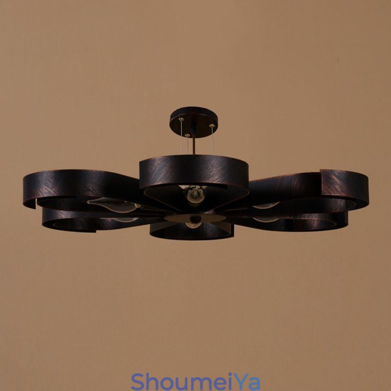 モダン ヴィンテージ シーリングライト アイアンフラワー型ペンダントライト