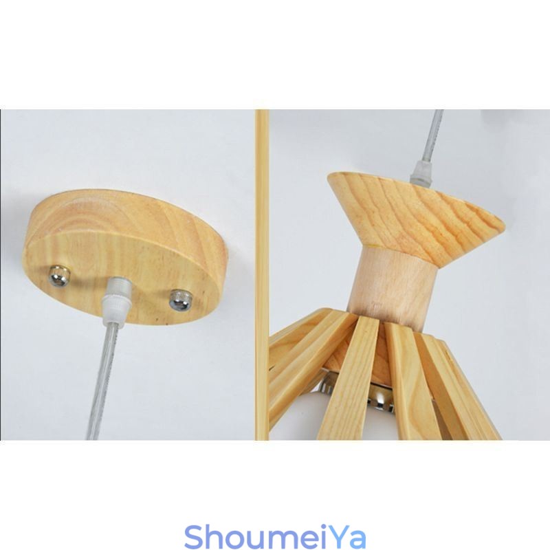 シンプルなスタイルの木製ペンダントライト