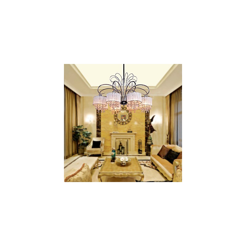 モダンコンテンポラリークリスタルクロームメタルシャンデリア