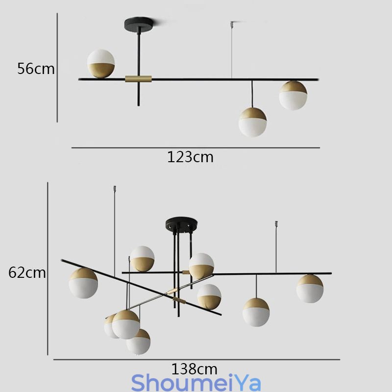 ガラスボールシャンデリア天井照明