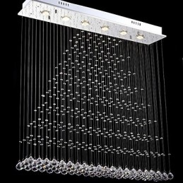 長方形クリスタルペンダントライト天井シャンデリア照明ランプ器具
