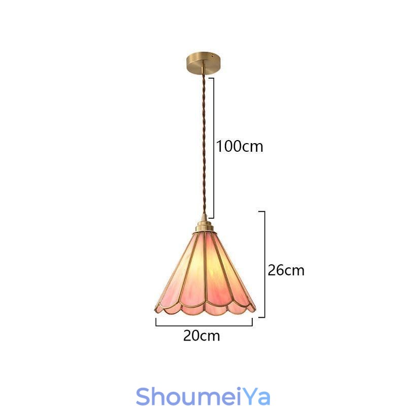 和風ガラスペンダントライト レトロな花びらの照明器具