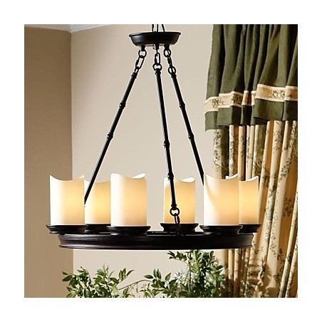 ヴィンテージ シャンデリア 6 ライト スチールとガラス