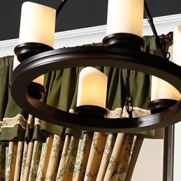 ヴィンテージ シャンデリア 6 ライト スチールとガラス