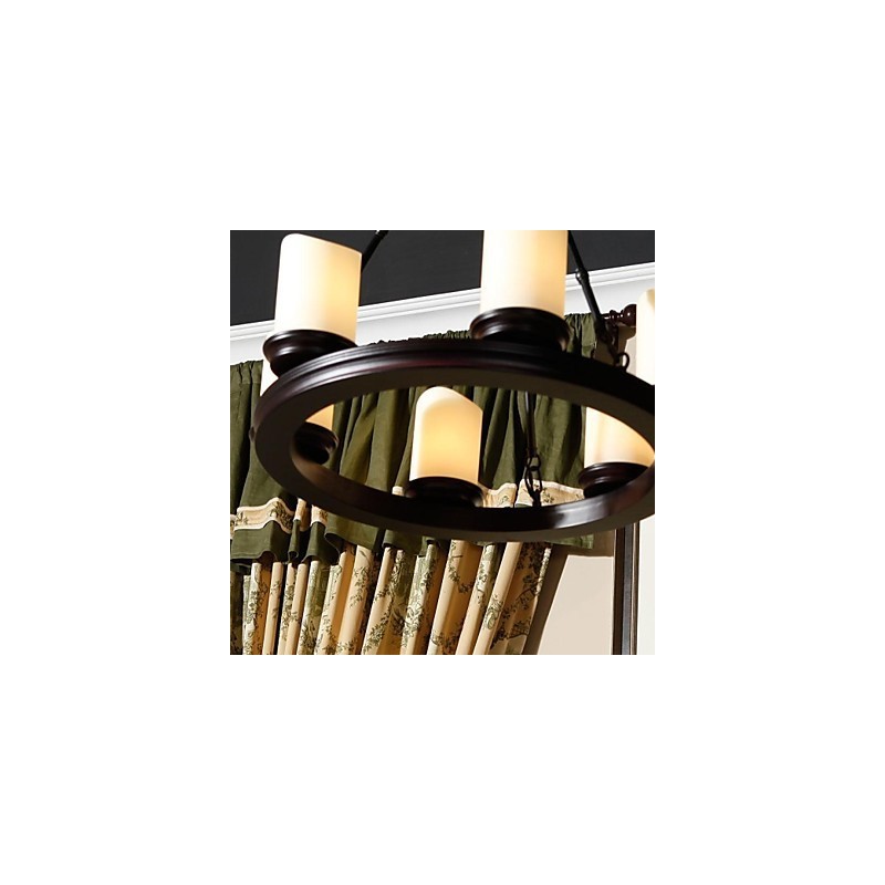 ヴィンテージ シャンデリア 6 ライト スチールとガラス