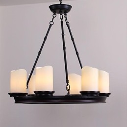 ヴィンテージ シャンデリア 6 ライト スチールとガラス